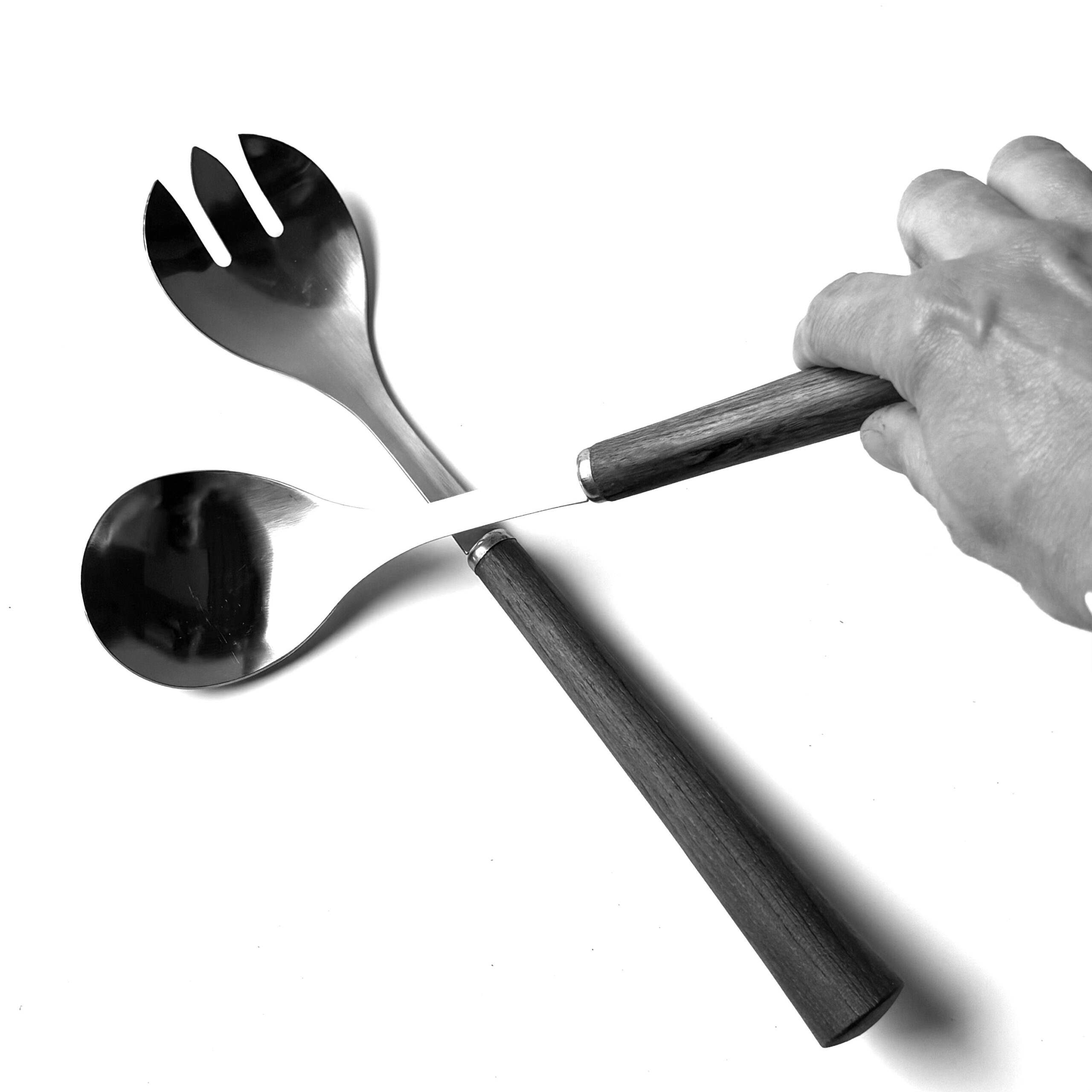 Salatbestik i stål og træ – hvor funktion møder håndværk - Billede 3